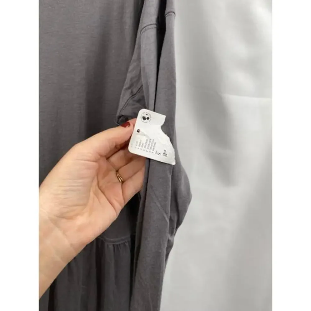 free people beach S gray long sleeve‎ maxi dress